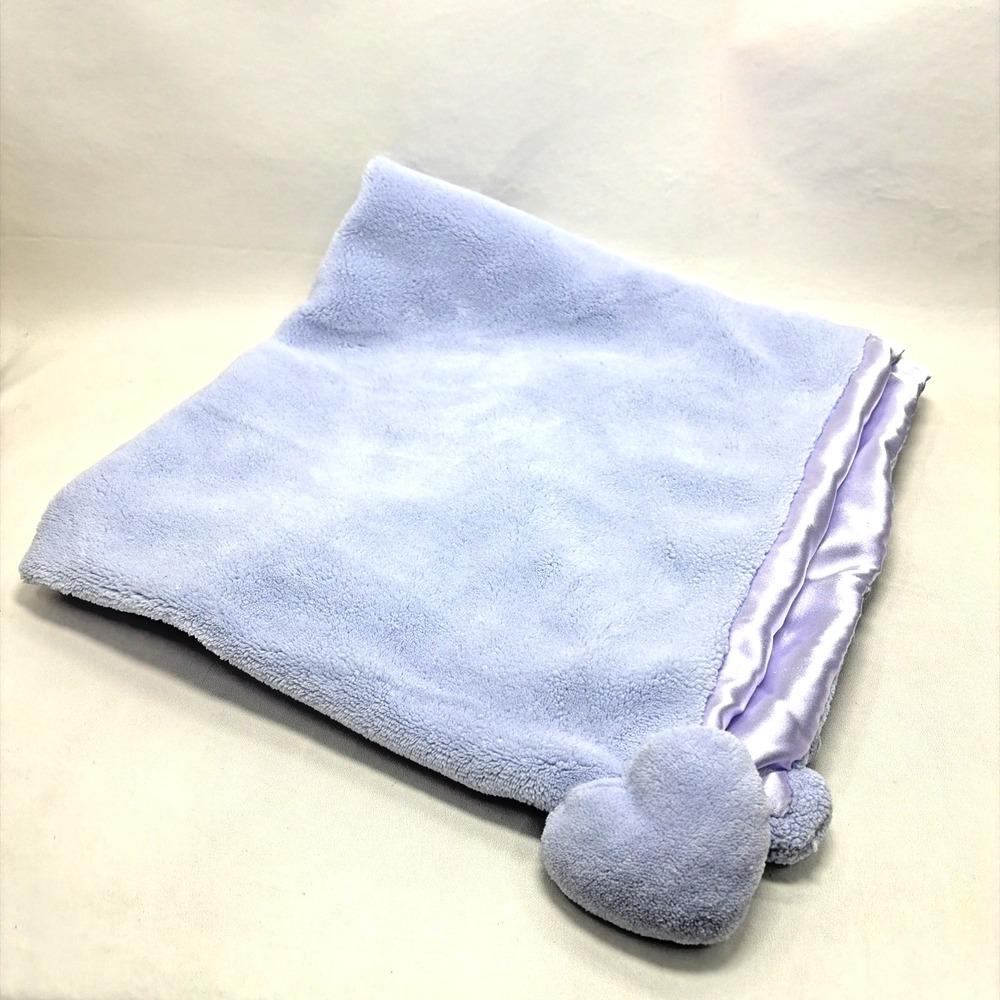 Vintage Child of Mine Carters Purple 3D Heart Baby Blanket Satin Back Rare 00s